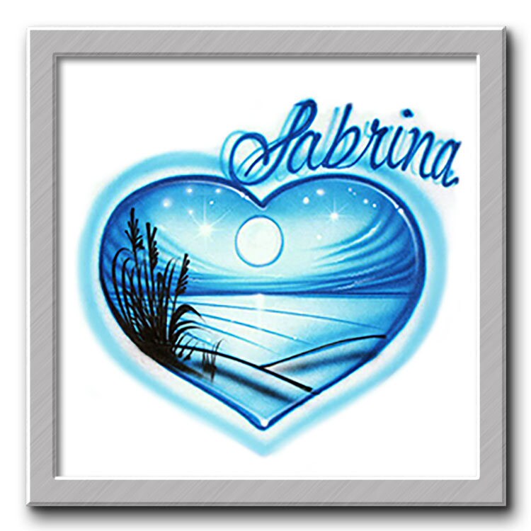 Airbrush T-Shirt Herz Motiv Ihr Name/Wort von FreshAirShirts