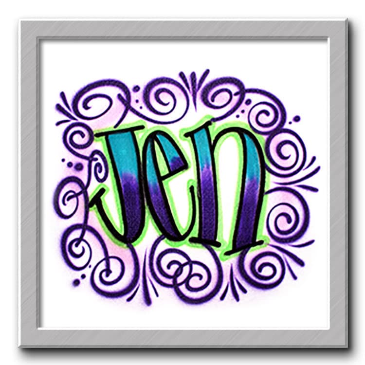 Airbrush T-Shirt Ihr Name Sie Wählen Eine Farbe von FreshAirShirts