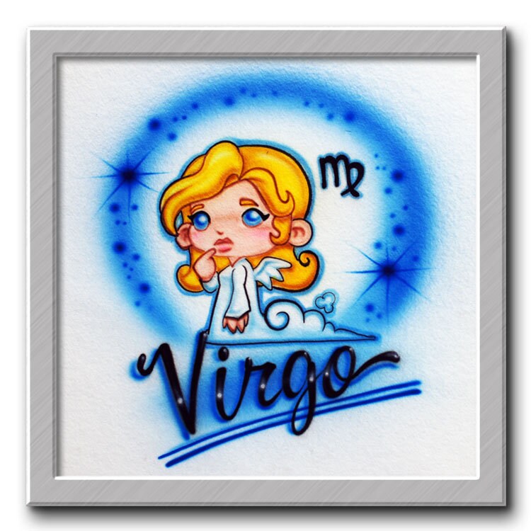 Airbrush T-Shirt Jungfrau Sternzeichen von FreshAirShirts