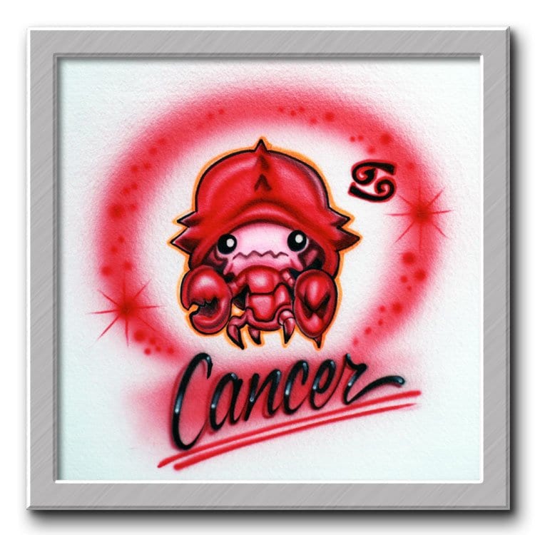 Airbrush T-Shirt Krebs Sternzeichen von FreshAirShirts