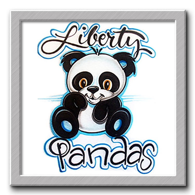 Airbrush T-Shirt Liberty Panda Deine Name/Wort von FreshAirShirts