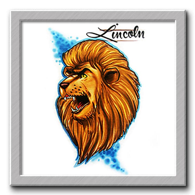 Airbrush T-Shirt Löwe Maskottchen Name/Wort Airbrush T-Shirt Löwe Maskottchen Name/Wort von FreshAirShirts