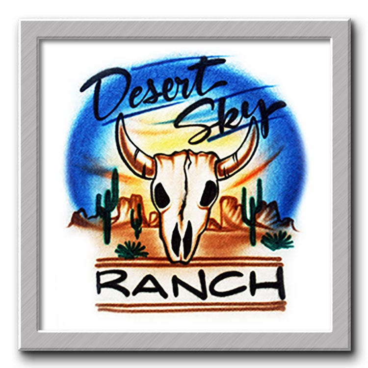 Airbrush T-Shirt Ochsenschädel Ihre Name/Worte Airbrush T-Shirt Ochsenschädel Ihre Name/Worte von FreshAirShirts