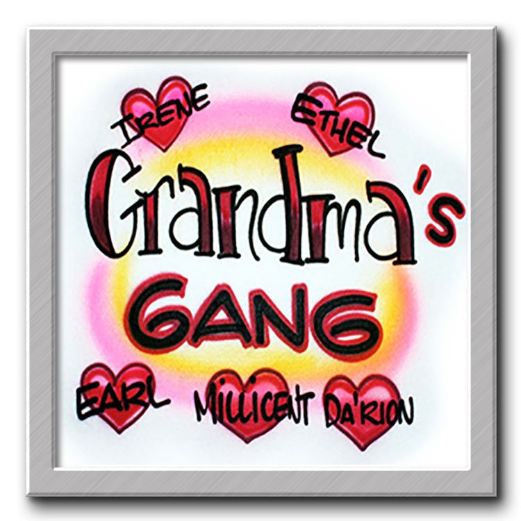 Airbrush T-Shirt Omas Gang Enkel Familie von FreshAirShirts