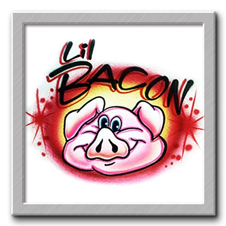 Airbrush T-Shirt Schwein Design Name/Wort von FreshAirShirts