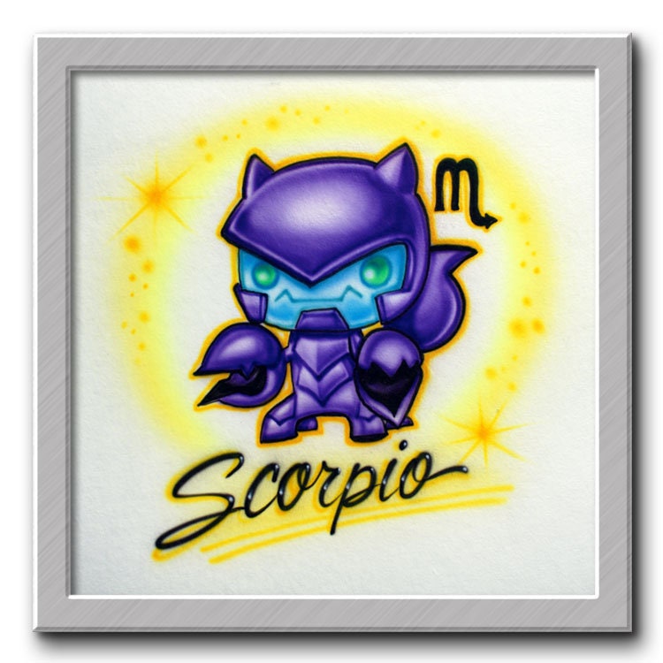 Airbrush T-Shirt Skorpion Sternzeichen von FreshAirShirts