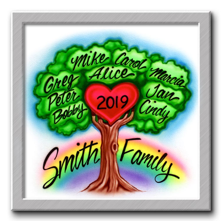 Airbrush T-Shirt Stammbaum Familientreffen Deine Namen von FreshAirShirts