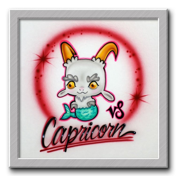 Airbrush T-Shirt Steinbock Sternzeichen von FreshAirShirts