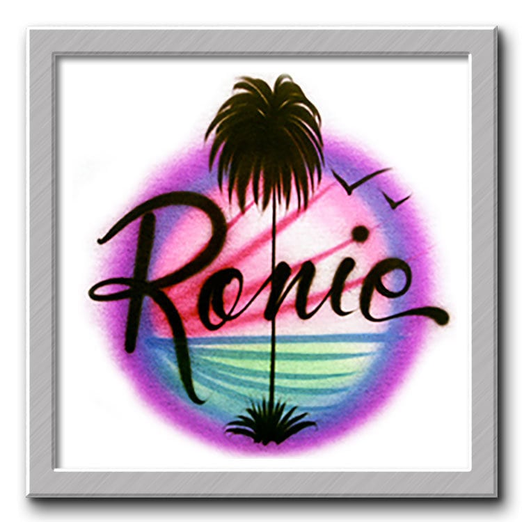 Airbrush T-Shirt Strand Name Design Sie Wählen Farbe von FreshAirShirts