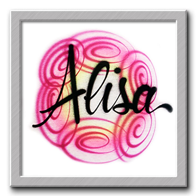 Airbrush T-Shirt - Swirly Name Schrift Sterne T-Shirt Personalisieren Geschenk Individuell von FreshAirShirts