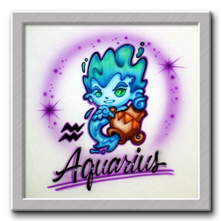 Airbrush T-Shirt Wassermann Sternzeichen von FreshAirShirts