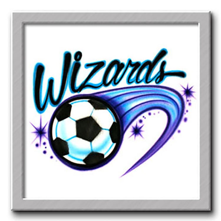 Airbrush T-Shirt - Zauberer Fußball Name Personalisiertes Geschenk Individuelles von FreshAirShirts