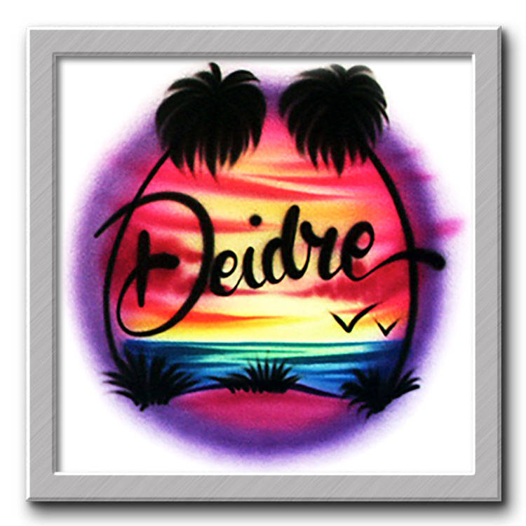 Airbrushed T-Shirt 2 Palm Beach Motiv Ihr Name von FreshAirShirts