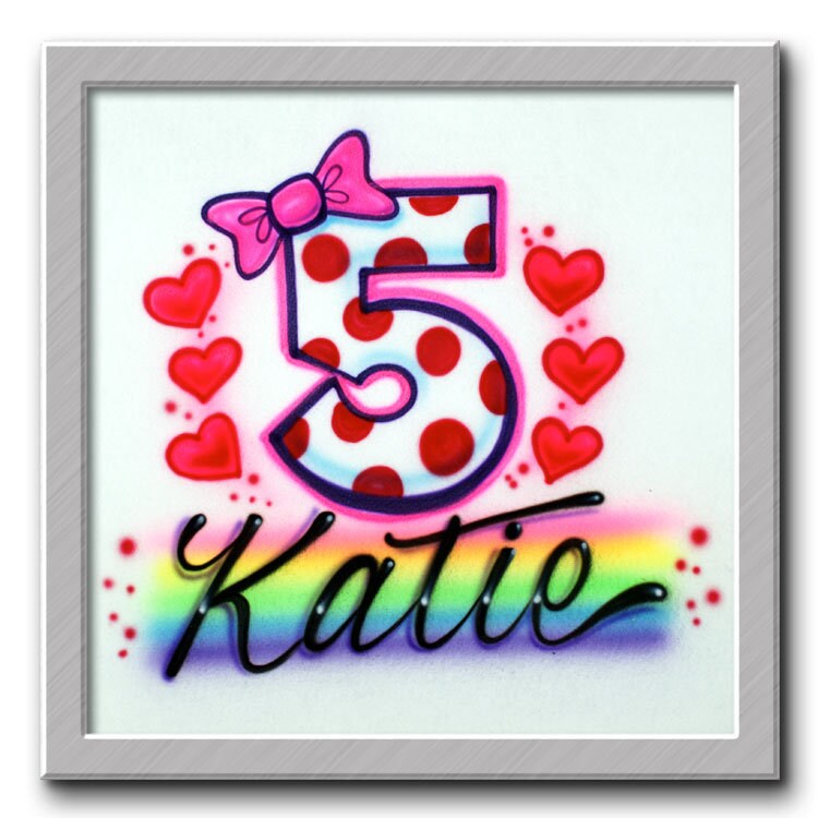 Airbrushed T-Shirt Alles Gute Zum Geburtstag Jeden Alter von FreshAirShirts