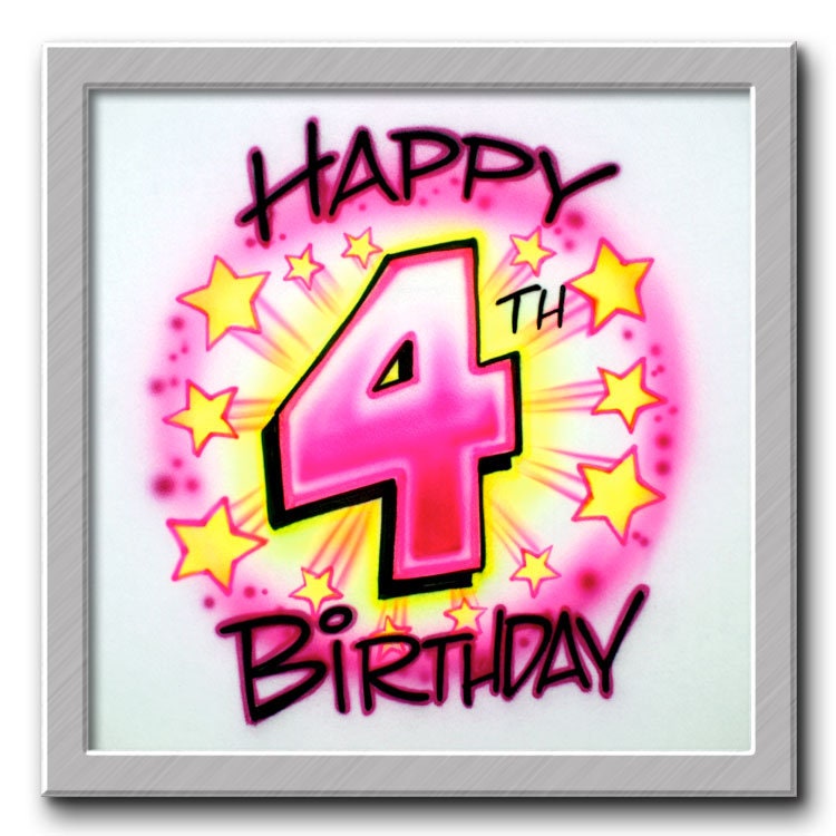 Airbrushed T-Shirt Alles Gute Zum Geburtstag Jeden Alter von FreshAirShirts