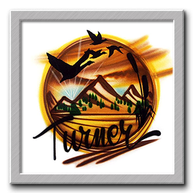 Airbrushed T-Shirt Berg Design Dein Wort Deine Farben Individuell Personalisieren Airbrushed T-Shirt Berg Design Dein Wort Deine Farben Individuell Personalisieren von FreshAirShirts