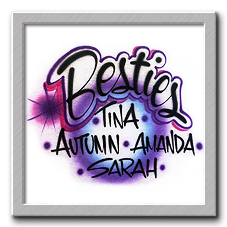 Airbrushed T-Shirt Besties Best Friends Sie Wählen Farbe von FreshAirShirts