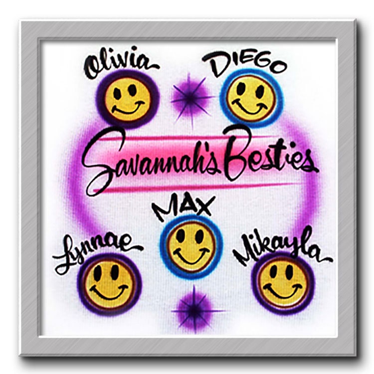 Airbrushed T-Shirt Besties Deine Namen von FreshAirShirts