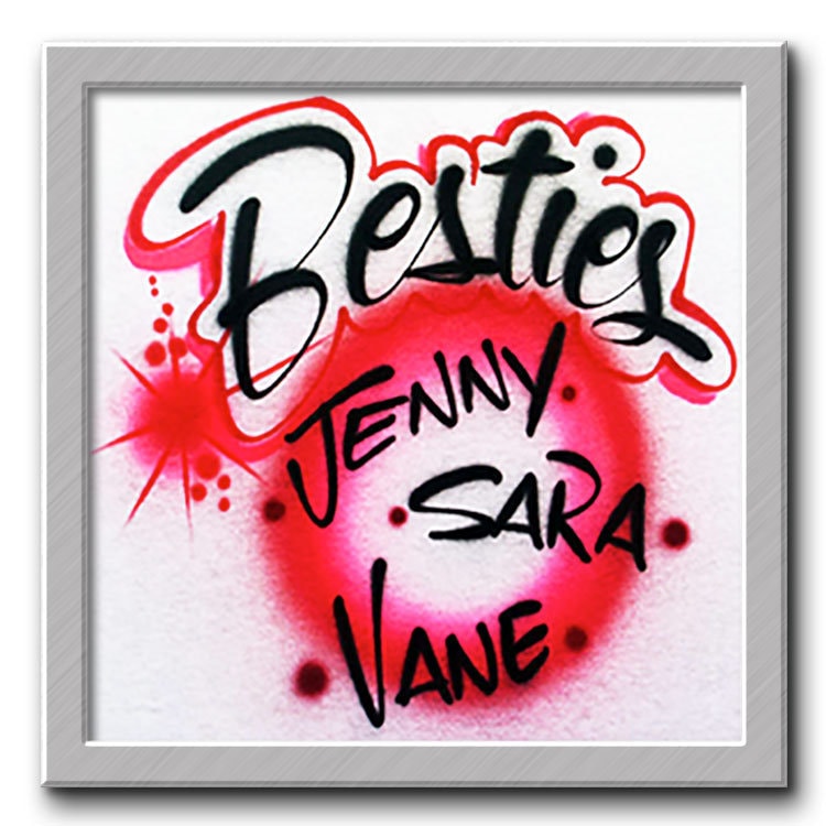 Airbrushed T-Shirt Besties Farbe Nach Wahl von FreshAirShirts