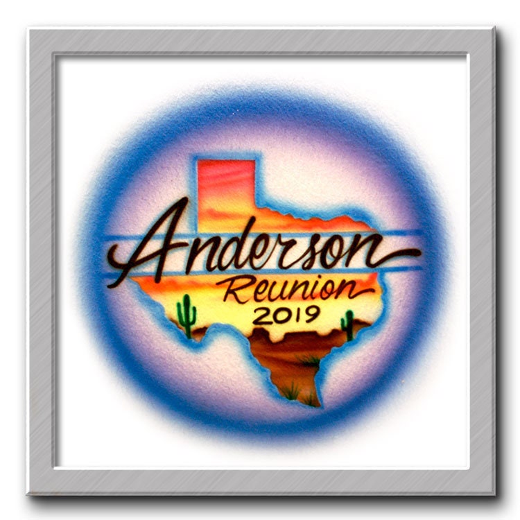 Airbrushed T-Shirt Familientreffen Texas Urlaub Bundesland Sonnenuntergang von FreshAirShirts