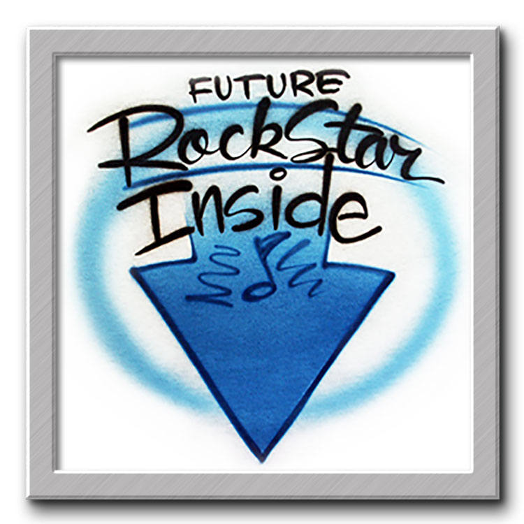 Airbrushed T-Shirt Future Rock Star Ihr Name Sie Wählen Farbe von FreshAirShirts