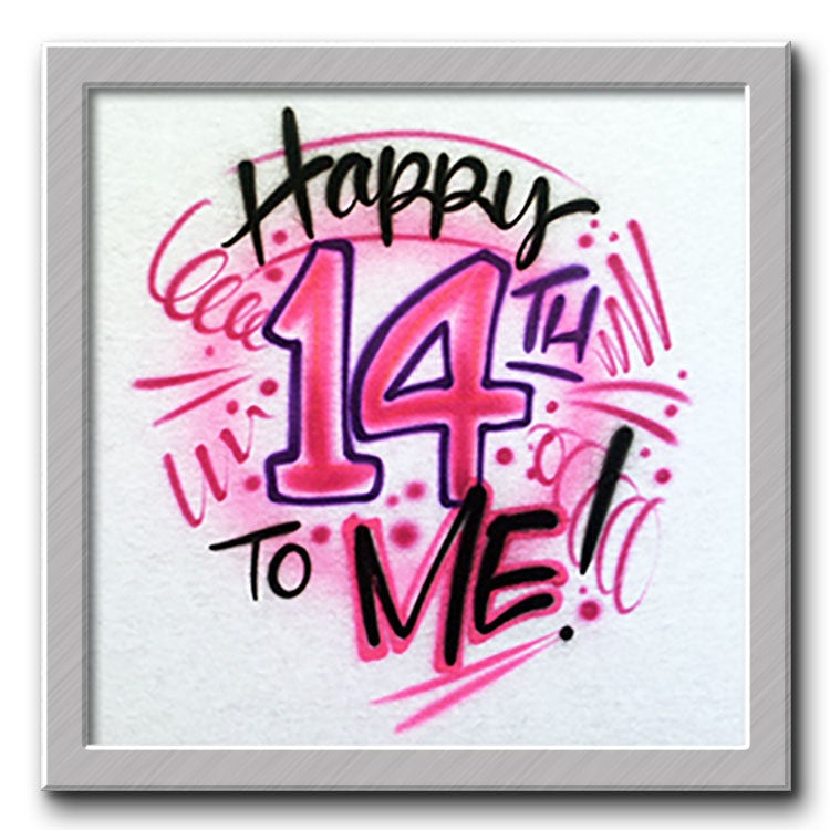Airbrushed T-Shirt Happy Birthday To Me Ihr Name Sie Wählen Farbe von FreshAirShirts