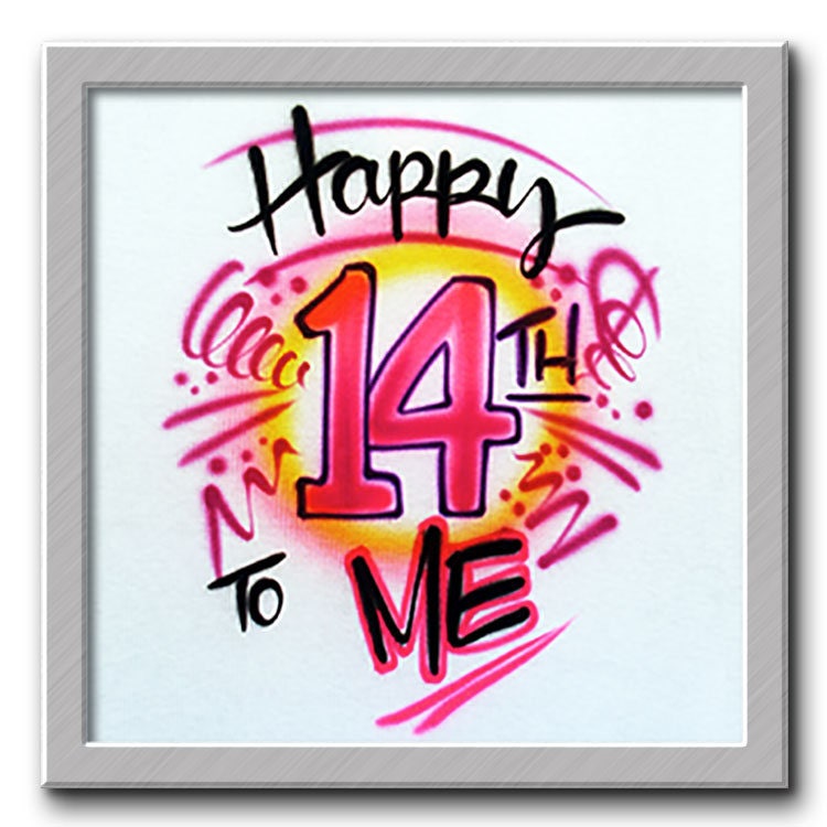 Airbrushed T-Shirt Happy Birthday To Me Ihr Name Sie Wählen Farbe von FreshAirShirts