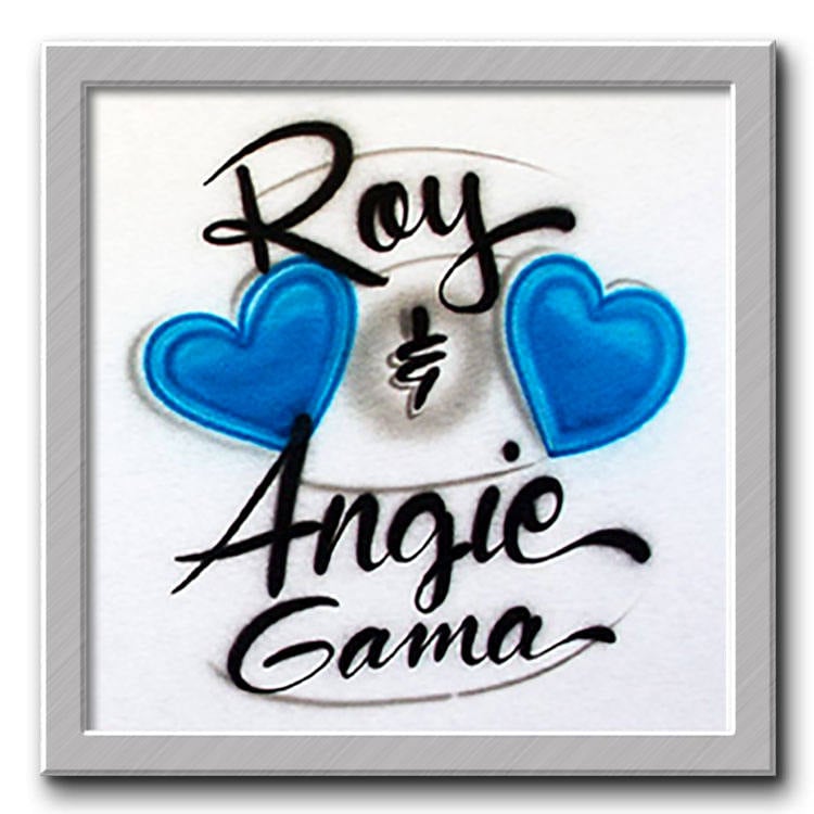 Airbrushed T-Shirt Herzen Ihre Worte Sie Wählen Eine Farbe von FreshAirShirts