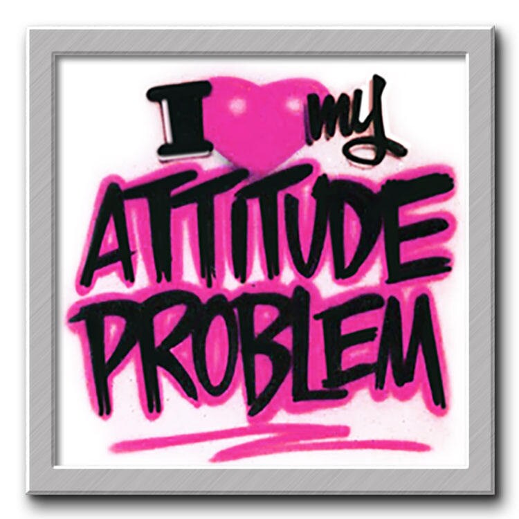 Airbrushed T-Shirt I Herz Meine Einstellung Problem Ihr Name Sie Wählen Farbe von FreshAirShirts