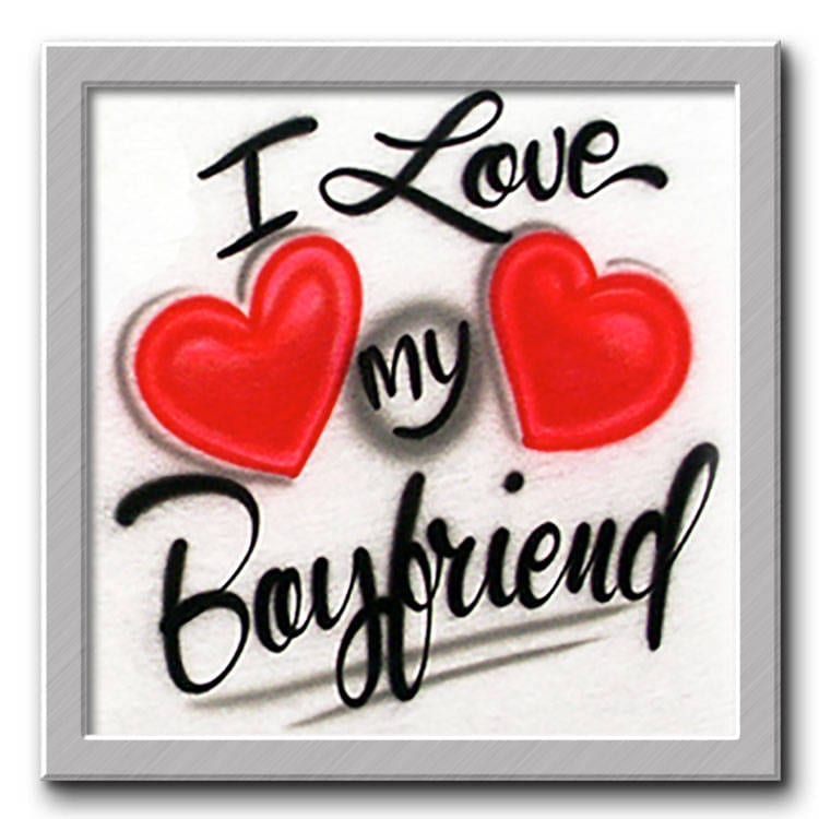 Airbrushed T-Shirt Ich Liebe Meinen Freund Freundin Partner Herzen von FreshAirShirts