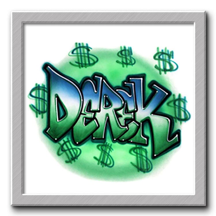 Airbrushed T-Shirt Name/Wort Sie Wählen Eine Farbe Graffiti Buchstaben von FreshAirShirts