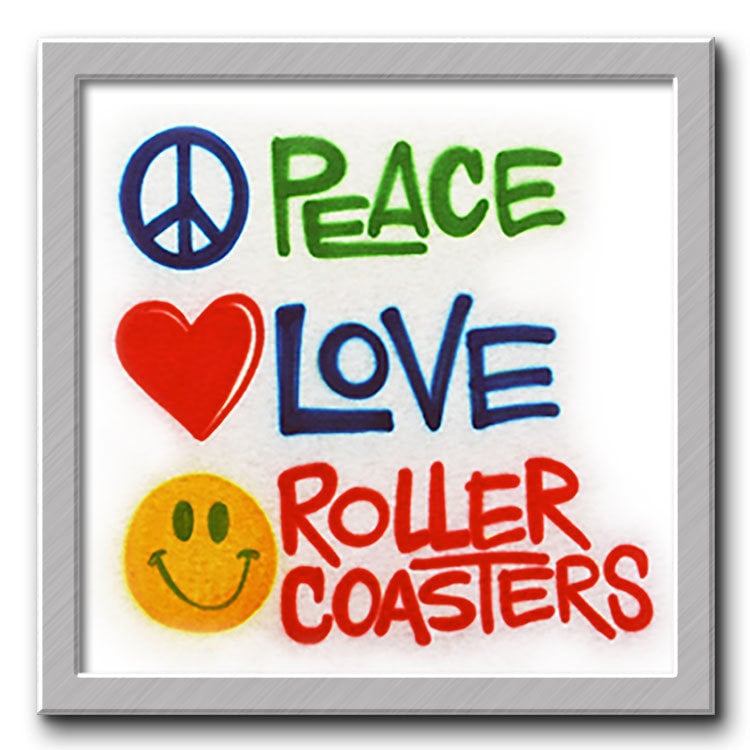 Airbrushed T-Shirt Peace Love Achterbahnen Ihr Name Sie Wählen Farbe von FreshAirShirts