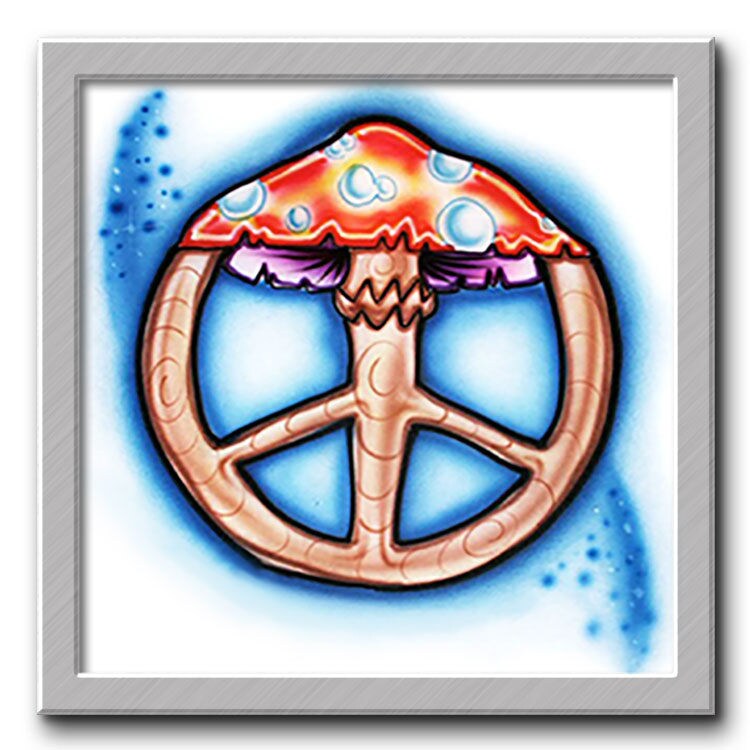 Airbrushed T-Shirt Pilz Peace Ihr Name Sie Wählen Farbe von FreshAirShirts