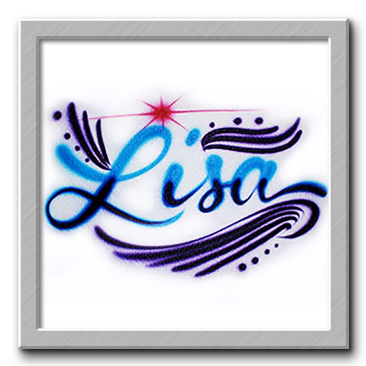 Airbrushed T-Shirt Script Name Design Sie Wählen Farbe von FreshAirShirts