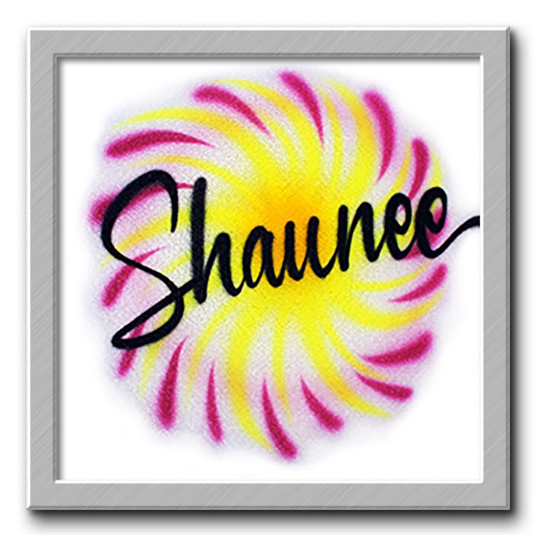 Airbrushed T-Shirt Script Name Design Sie Wählen Farbe von FreshAirShirts