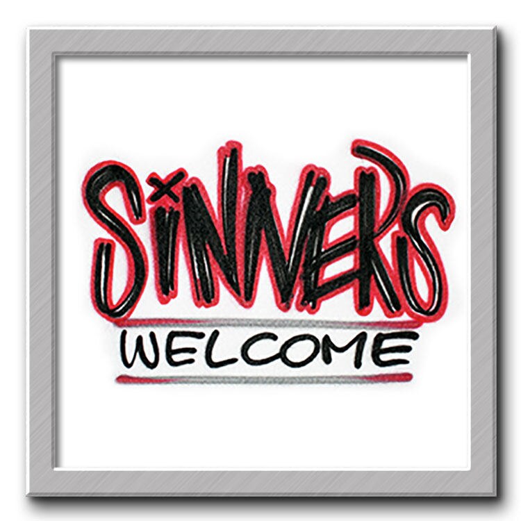 Airbrushed T-Shirt Sinners Willkommen Ihr Name Sie Wählen Farbe von FreshAirShirts