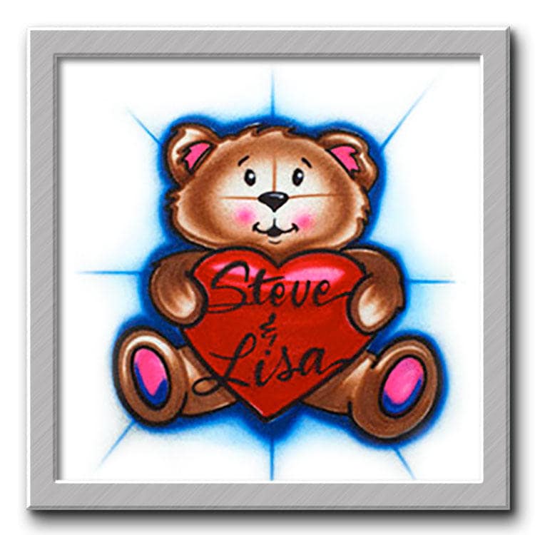 Airbrushed T-Shirt Teddybär Mit Herz Paar Liebe Ihre Namen Airbrushed T-Shirt Teddybär Mit Herz Paar Liebe Ihre Namen von FreshAirShirts