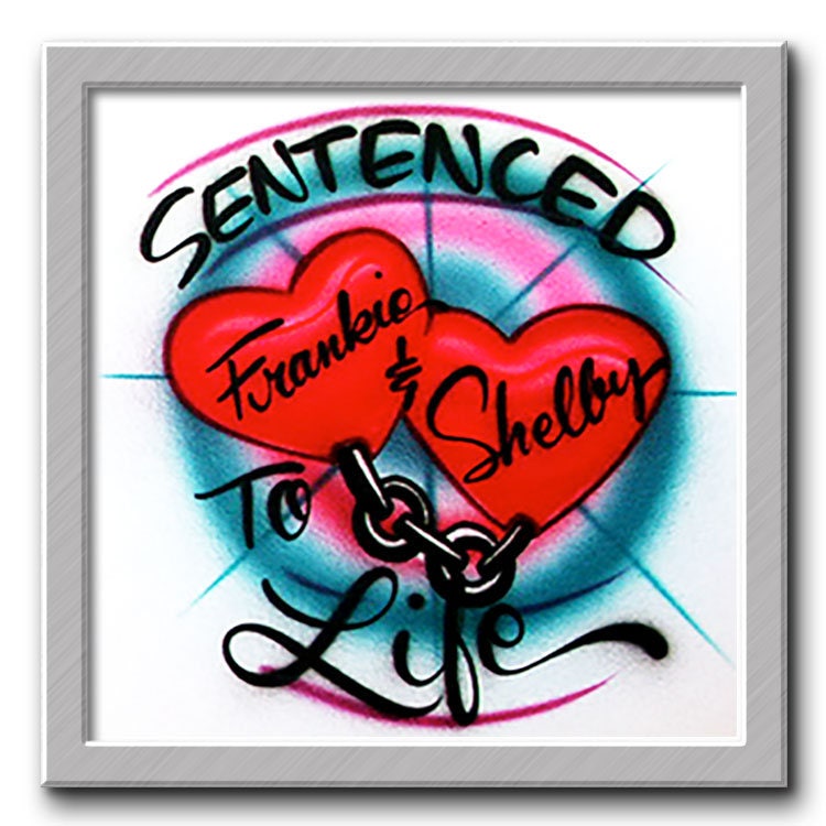 Airbrushed T-Shirt Zum Leben Verurteilt Herzen Kette Sie Wählen Farben von FreshAirShirts