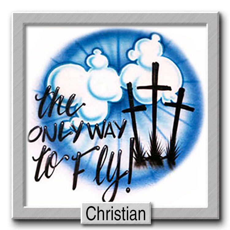 Airbrushed "The Only Way To Fly" T-Shirt Ihr Name Sie Wählen Eine Farbe von FreshAirShirts