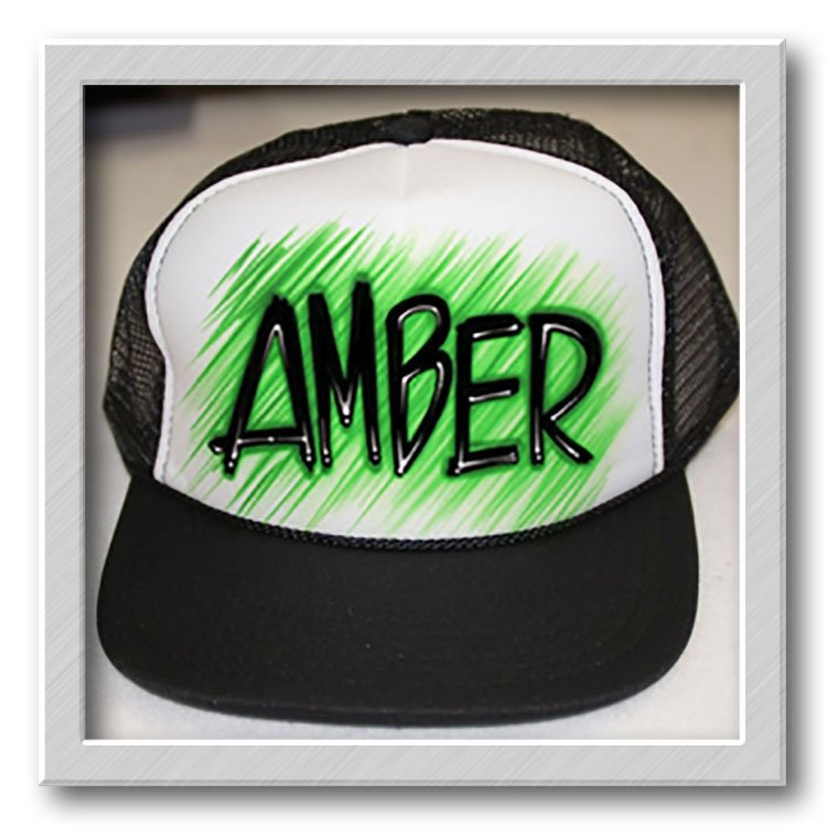 Airbrushed Trucker Hat Name Du Wählst Farben von FreshAirShirts