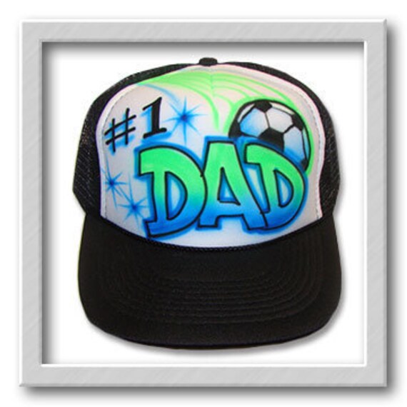 Airbrushed Trucker Hut Fußball Papa Ein Wort von FreshAirShirts