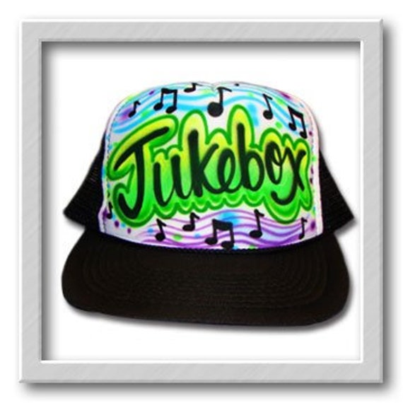 Airbrushed Trucker Hut Musik Jukebox Du Wählst Text von FreshAirShirts