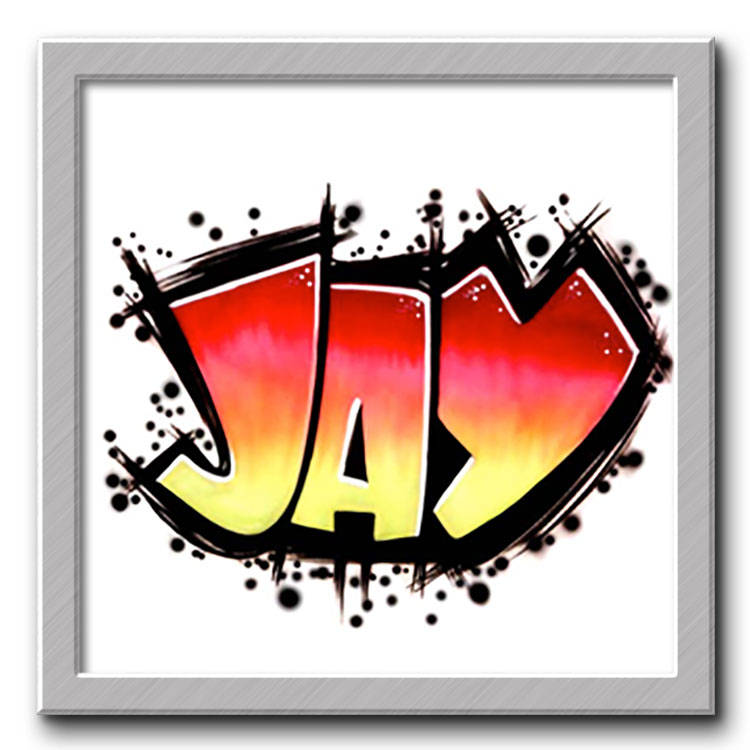 Block Name Design Airbrushed T-Shirt Ihr Sie Wählen Eine Farbe von FreshAirShirts