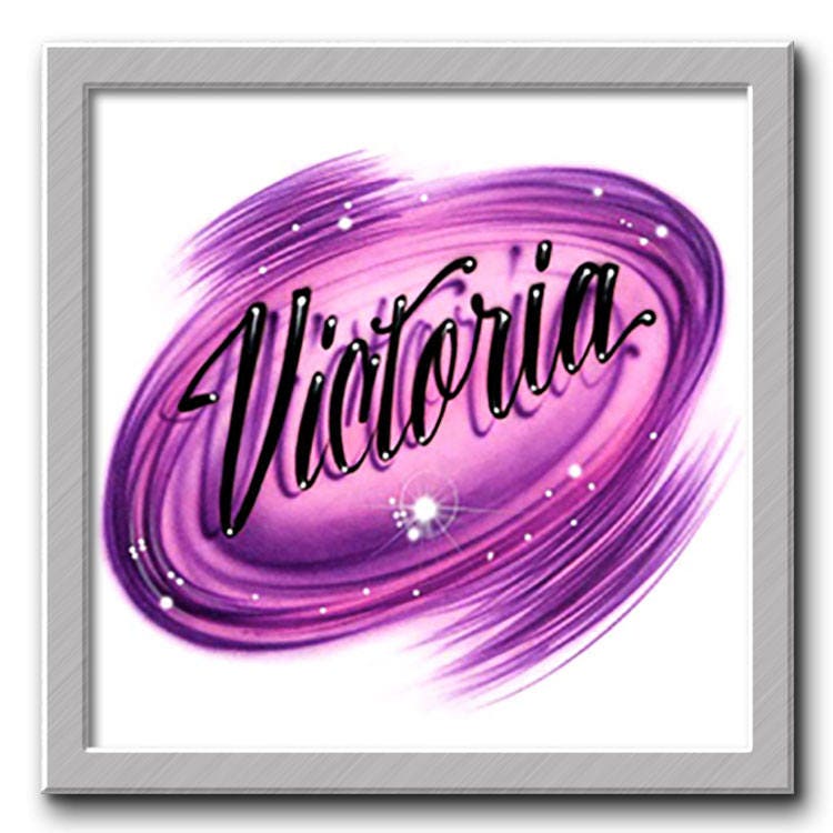 Galaxy Swirl Name Design Airbrush T-Shirt Dein Du Wählst Eine Farbe von FreshAirShirts
