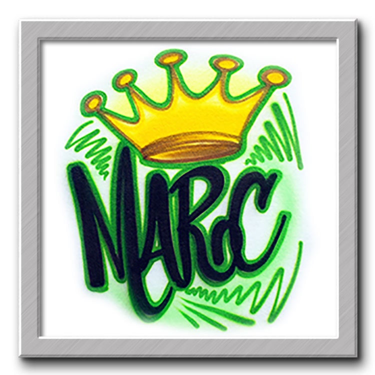 Krone Name Design Airbrush T-Shirt Dein Du Wählst Eine Farbe von FreshAirShirts