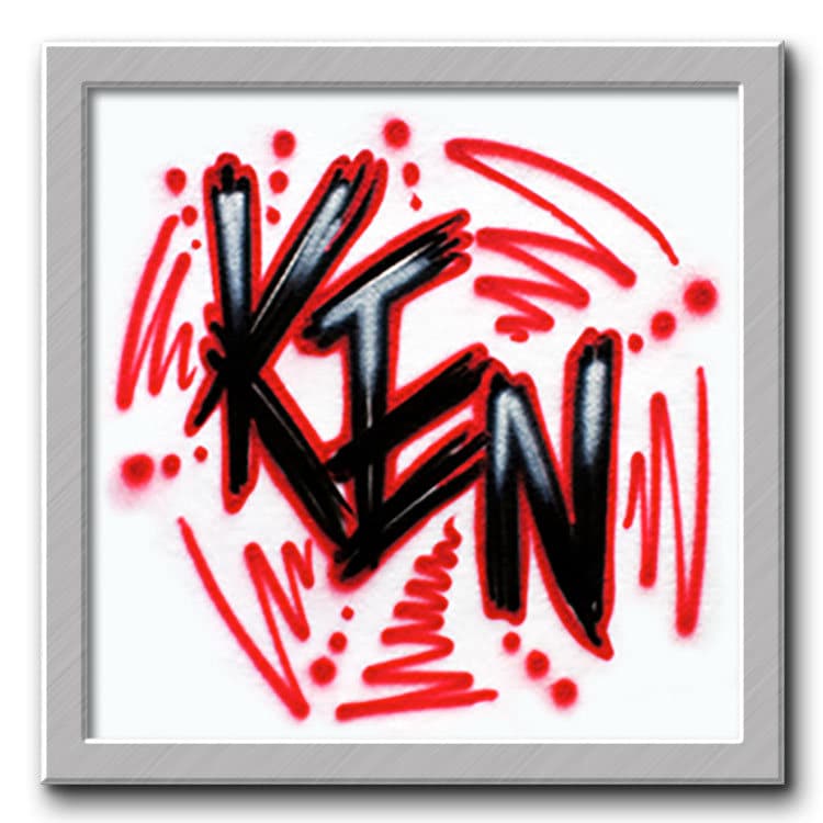 Schriftzug Airbrushed T-Shirt Graffiti Dein Name Du Wählst Eine Farbe von FreshAirShirts