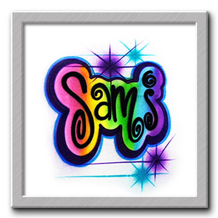 Swirly Print Design Regenbogen Airbrush T-Shirt Ihr Name Sie Wählen Eine Farbe von FreshAirShirts