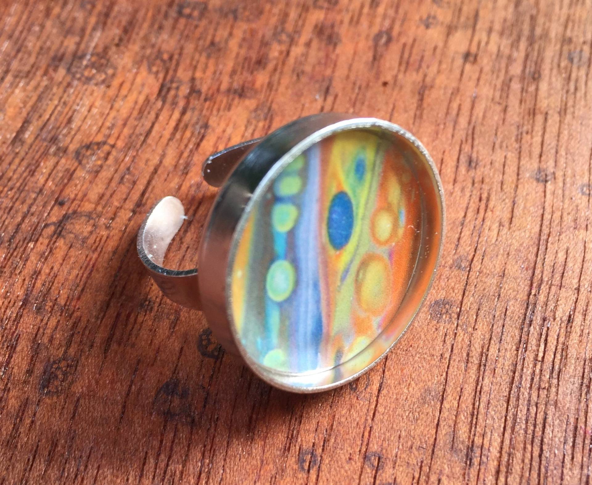 Orange Und Blau Verstellbarer Ring/Beacon12 Orange Und Blau Verstellbarer Ring/Beacon12 von FreshArtFactory