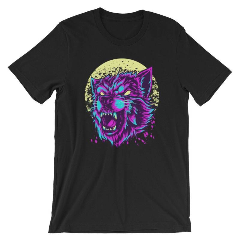 Angry Wolf T-Shirt | Vintage Retro Wölfe Tshirt Lustiger Hund Wolfskopf Geschenk Kurzärmeliges Unisex-Tshirt Niedliches Grafik-T-Shirt von FreshDressedTees
