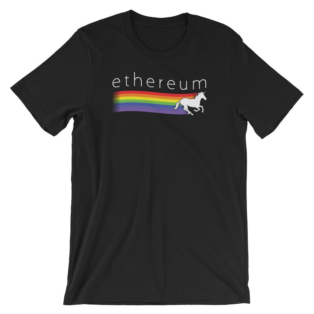 Astraleums Einhorn Regenbogen Lustige Unisex Shirt | Äther Digitale Blockchain Kryptowährung T-Shirt Am Besten Krypto Souvenir Kurzarm-T-Shirt von FreshDressedTees
